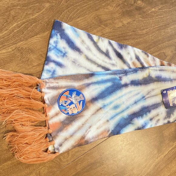 Warner Bros Space Jam a New Legacy Tie Dye Scarf with Orange Fringe - Picture 2 of 4